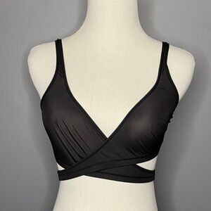 SKIMS 🖤Sheer Wrap Body Bralette /in ‘Soot’/Size L/ EUC (rare/dead-stock!)